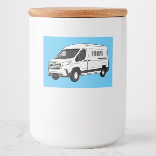 Étiquette Pour Bocaux Illustration du fourgon de livraison (Devant)