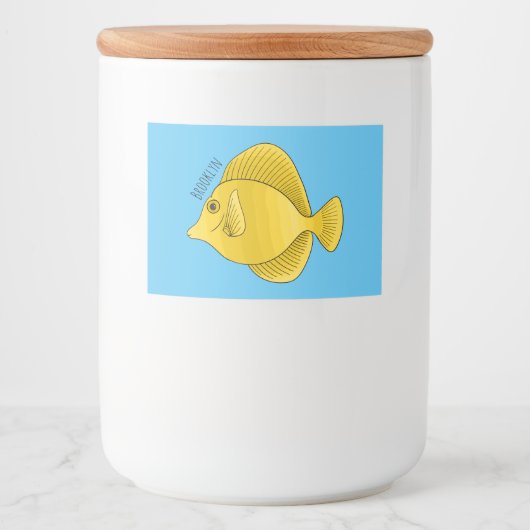 Étiquette Pour Bocaux Illustration du poisson-tang jaune (Devant)