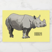 Étiquette Pour Bocaux Illustration du rhinocéros de Javan (Étiquettes simples)