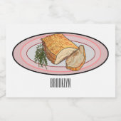 Étiquette Pour Bocaux Illustration du ventre de porc rôti (Étiquettes simples)