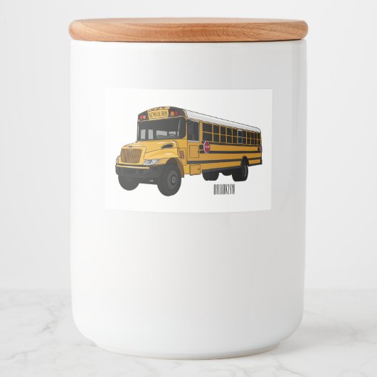 Étiquette Pour Bocaux Illustration d'un autobus scolaire (Devant)