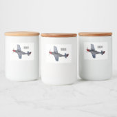 Étiquette Pour Bocaux Illustration d'un avion de chasse-bombardier (Bouteilles)