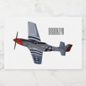 Étiquette Pour Bocaux Illustration d'un avion de chasse-bombardier (Étiquettes simples)