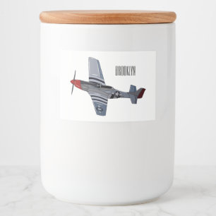 Étiquette Pour Bocaux Illustration d'un avion de chasse-bombardier