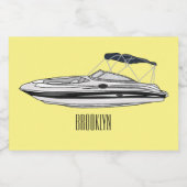 Étiquette Pour Bocaux Illustration d'un bateau à moteur (Étiquettes simples)