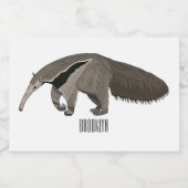 Étiquette Pour Bocaux Illustration d'un dessin animé d'Anteater (Étiquettes simples)