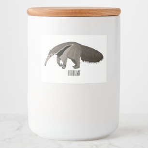 Étiquette Pour Bocaux Illustration d'un dessin animé d'Anteater