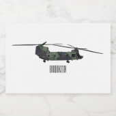 Étiquette Pour Bocaux Illustration d'un hélicoptère de l'armée de Chinoo (Étiquettes simples)
