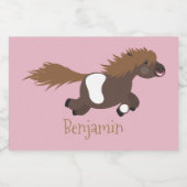 Étiquette Pour Bocaux Illustration d'un poney de Shetland mignon (Étiquettes simples)