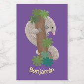 Étiquette Pour Bocaux Illustration d'une anteure de pangolin mignonne (Étiquettes simples)