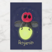 Étiquette Pour Bocaux Illustration d'une luciole à éclair mignon (Étiquettes simples)