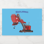 Étiquette Pour Bocaux Illustration d'une pelle à vapeur rouge mou (Étiquettes simples)