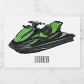 Étiquette Pour Bocaux Illustration Jet ski (Étiquettes simples)