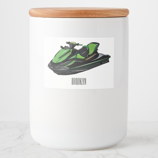 Étiquette Pour Bocaux Illustration Jet ski (Devant)