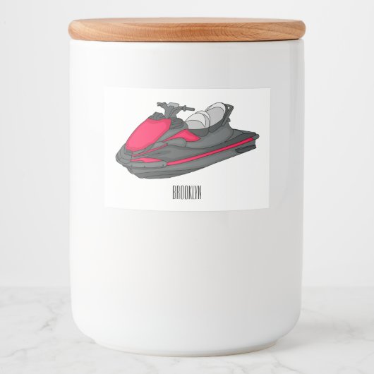 Étiquette Pour Bocaux Illustration Jet ski (Devant)