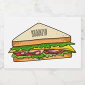 Étiquette Pour Bocaux Illustration Sandwich (Étiquettes simples)