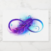 Étiquette Pour Bocaux Infinity with purple feather (Étiquettes simples)