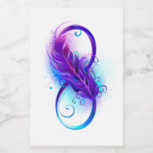 Étiquette Pour Bocaux Infinity with purple feather (Étiquettes simples)