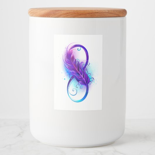 Étiquette Pour Bocaux Infinity with purple feather (Devant)
