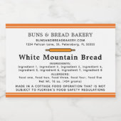 Étiquette Pour Bocaux Ingrédients de la boulangerie de la maison de Cott (Étiquettes simples)