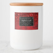 Étiquette Pour Bocaux Ingrédients de Parties scintillant Faux rouge prof (Devant)