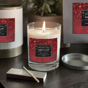 Étiquette Pour Bocaux Ingrédients de Parties scintillant Faux rouge prof