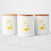 Étiquette Pour Bocaux Ingrédients rustiques d'aquarelle de tournesol jau (Bouteilles)