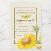 Étiquette Pour Bocaux Ingrédients rustiques d'aquarelle de tournesol jau (Étiquettes simples)