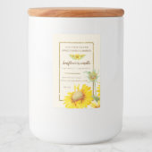 Étiquette Pour Bocaux Ingrédients rustiques d'aquarelle de tournesol jau (Devant)