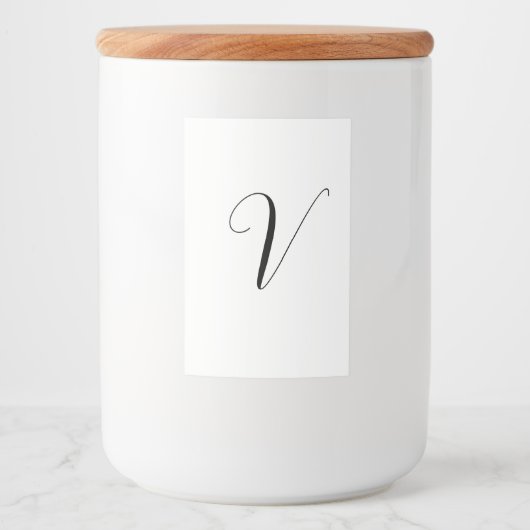Étiquette Pour Bocaux Initiale de monogramme personnalisé en script (Devant)