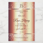 Étiquette Pour Bocaux Initiales de Parties scintillant or Rose glamour É (Étiquettes simples)