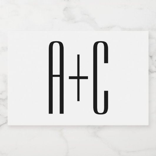 Étiquette Pour Bocaux Initiales élégantes de couples modernes | Blanc et (Étiquettes simples)