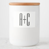 Étiquette Pour Bocaux Initiales élégantes de couples modernes | Blanc et (Devant)