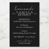 Étiquette Pour Bocaux Instruction d'extraction de vanille maison noir (Étiquettes simples)