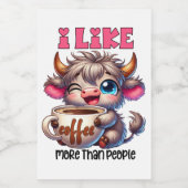 Étiquette Pour Bocaux J'aime le café plus que les gens (Étiquettes simples)