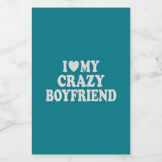 Étiquette Pour Bocaux J'aime mon copain fou (Étiquettes simples)