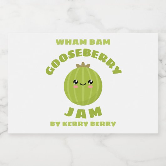 Étiquette Pour Bocaux Jam Kawaii Gooseberry (Étiquettes simples)
