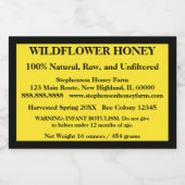 Étiquette Pour Bocaux Jar de miel descriptif (version 5) (Étiquettes simples)