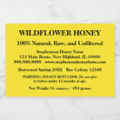 Étiquette Pour Bocaux Jar de miel descriptif (Version 7) (Étiquettes simples)