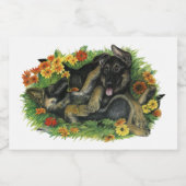 Étiquette Pour Bocaux Jardin de chiots (Étiquettes simples)