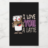 Étiquette Pour Bocaux Je t'aime un latte (Étiquettes simples)