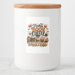 Étiquette Pour Bocaux Joli Fantôme Amoureux de Café Halloween Épouvantab