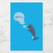Étiquette Pour Bocaux Jolie baleine à sperme soufflant bulles dessin (Étiquettes simples)