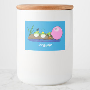 Étiquette Pour Bocaux Jolie grenouilles drôles bubblegum dessin animé il