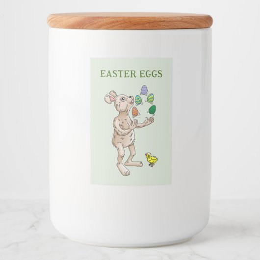Étiquette Pour Bocaux Jonglage de lapin de Pâques (Devant)