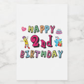 Étiquette Pour Bocaux Joyeux 2e anniversaire. 2 ans avant jour. (Étiquettes simples)