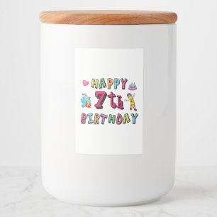 Étiquette Pour Bocaux Joyeux 7ème anniversaire. 7 ans.