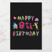 Étiquette Pour Bocaux Joyeux 8e anniversaire. 8 ans b-jour. (Étiquettes simples)