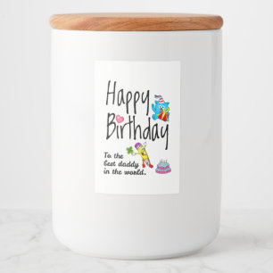 Étiquette Pour Bocaux Joyeux anniversaire au meilleur papa du monde