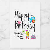 Étiquette Pour Bocaux Joyeux anniversaire. Papa, je t'aime. (Étiquettes simples)